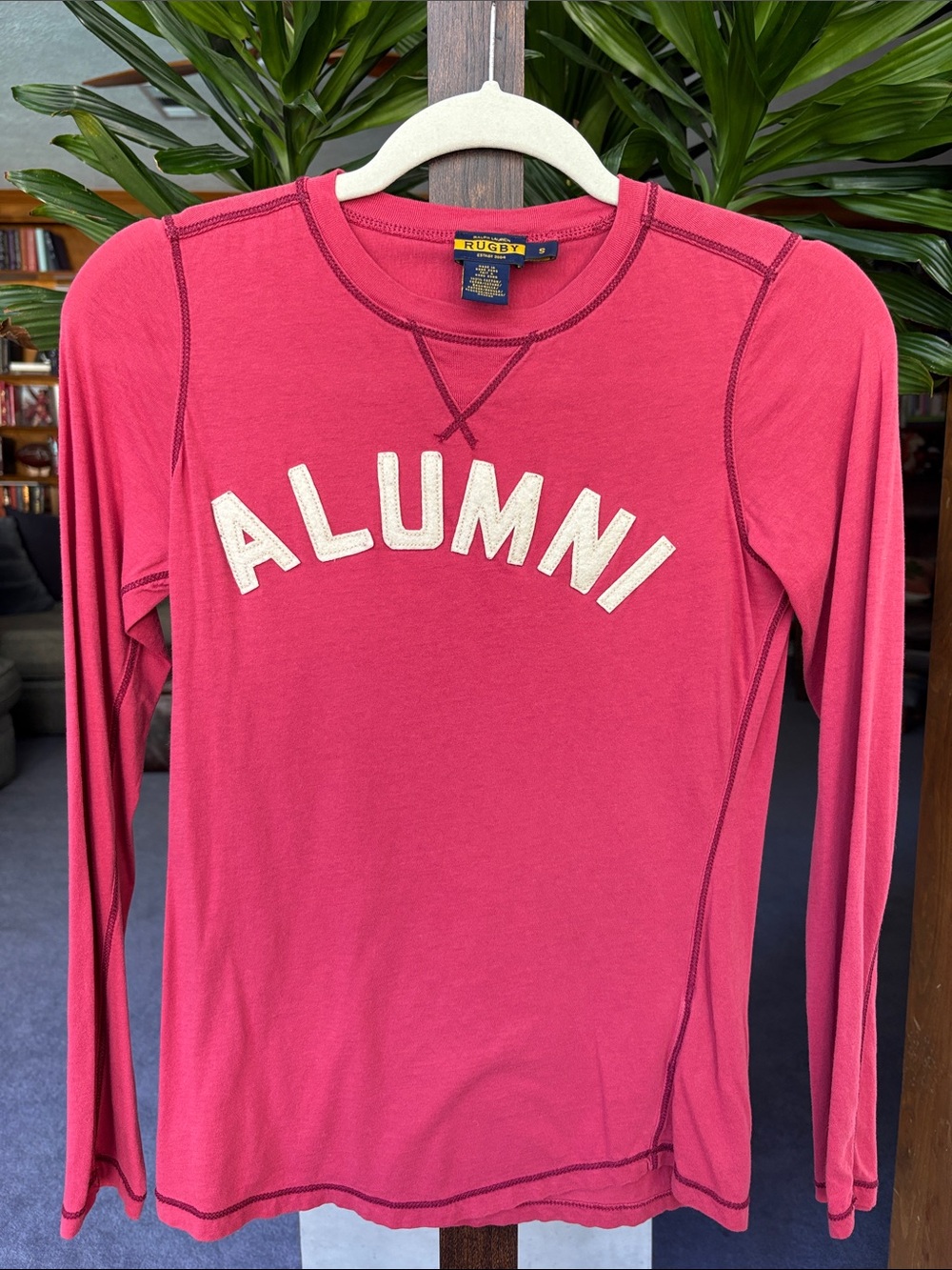 Rugby Ralph Lauren Red 'ALUMNI' Long-Sleeve Tee